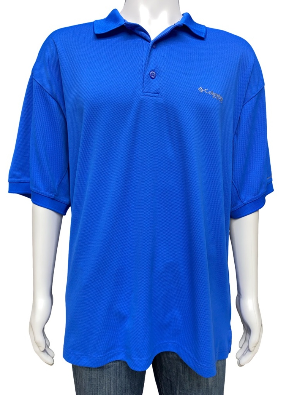 Columbia PFG Polo Shirt Men’s XL Blue Performance Fishing Gear Short Sleeve